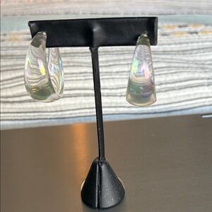 Fashion Jewelry Clear Acrylic Iridescent Earrings